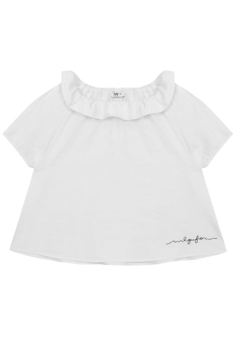Blusa bambina bianca in viscosa IL GUFO | CC107R0004/MABIANCO